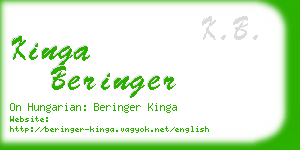 kinga beringer business card
